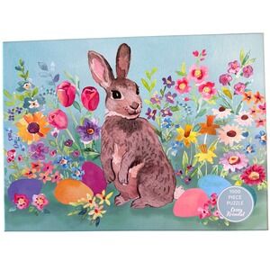 Casey Krimmel Floral Easter Bunny 1000 Piece Jigsaw Puzzle Watercolor Spring New